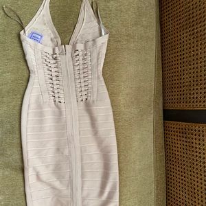 Herve leger XXS cream dress
